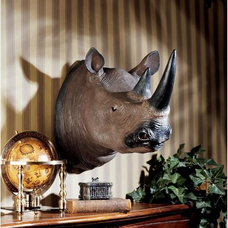 DESIGN TOSCANO Black Rhinoceros Wall Trophy NG32433